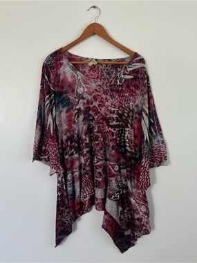 One World Mixed Print Tunic Top